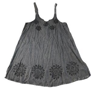 Daisy Island Women’s Embellished Sun Dress Charcoal Size Medium NWT